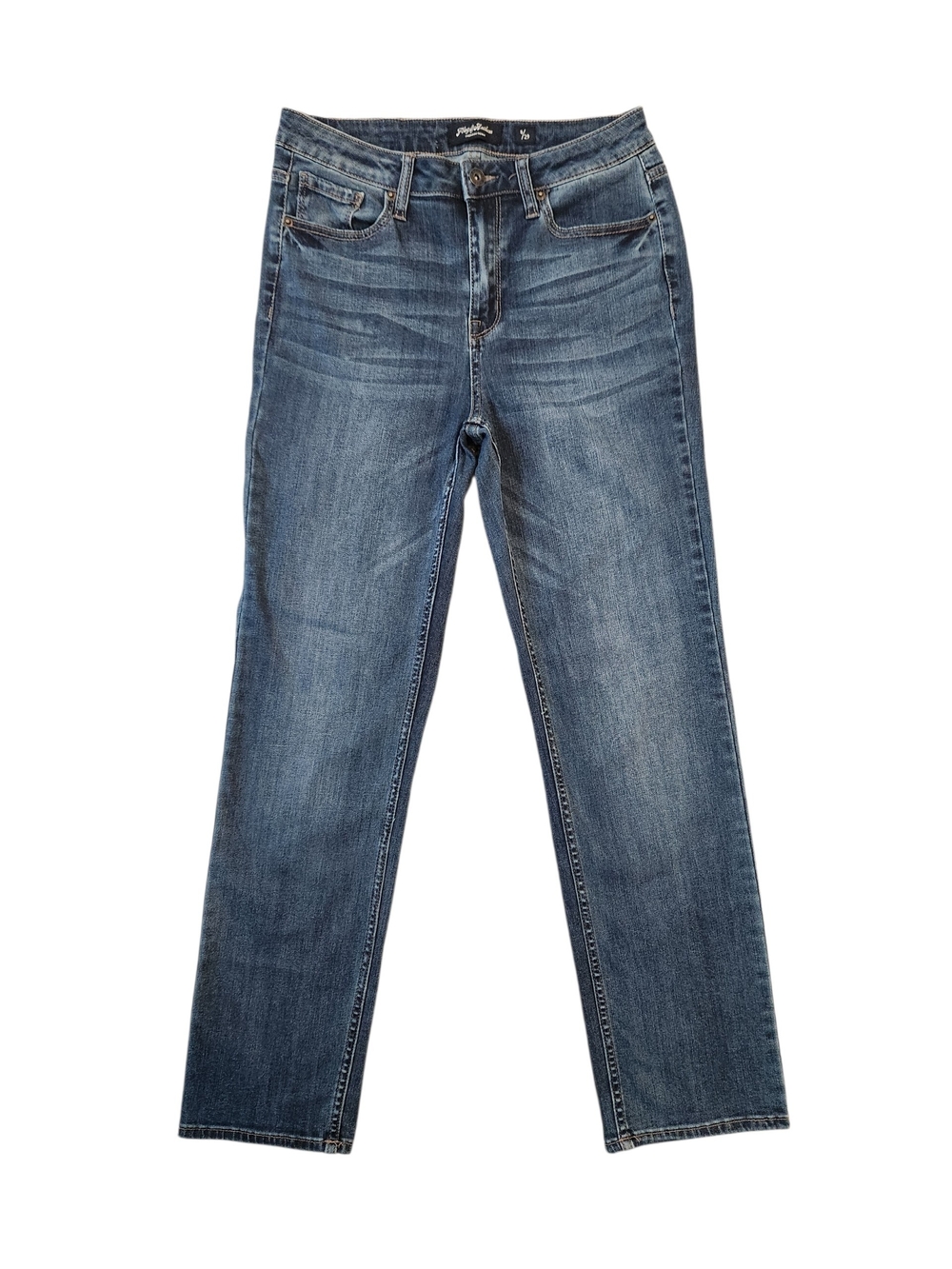 Americana Straight-Leg High-Rise Blue Jeans